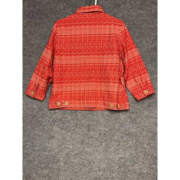 Liz Claiborne First Issue Jacket Women's XL Red Geometric Patterned Jacket - Picture 15 of 16
